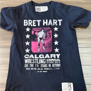 RO Bret Hart retired Men's Black Graphic Tee